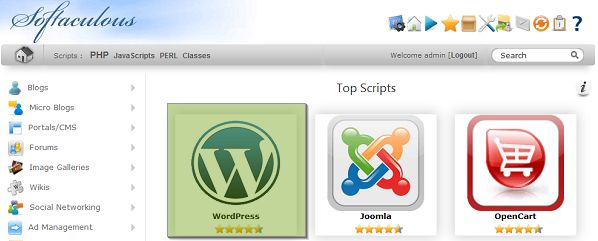 WordPress telepítés Softaculous -szal