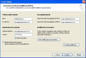 Microsoft Outlook 2003 beállítása