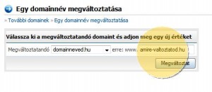 Domain megváltoztatása