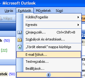 Microsoft Outlook 2003 beállítása 